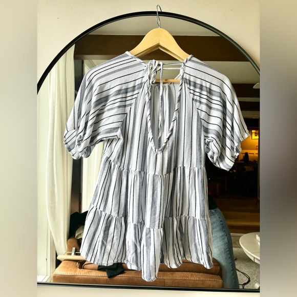 APRICOT | Striped short sleeve top | UK size 10 - Picture 3 of 5